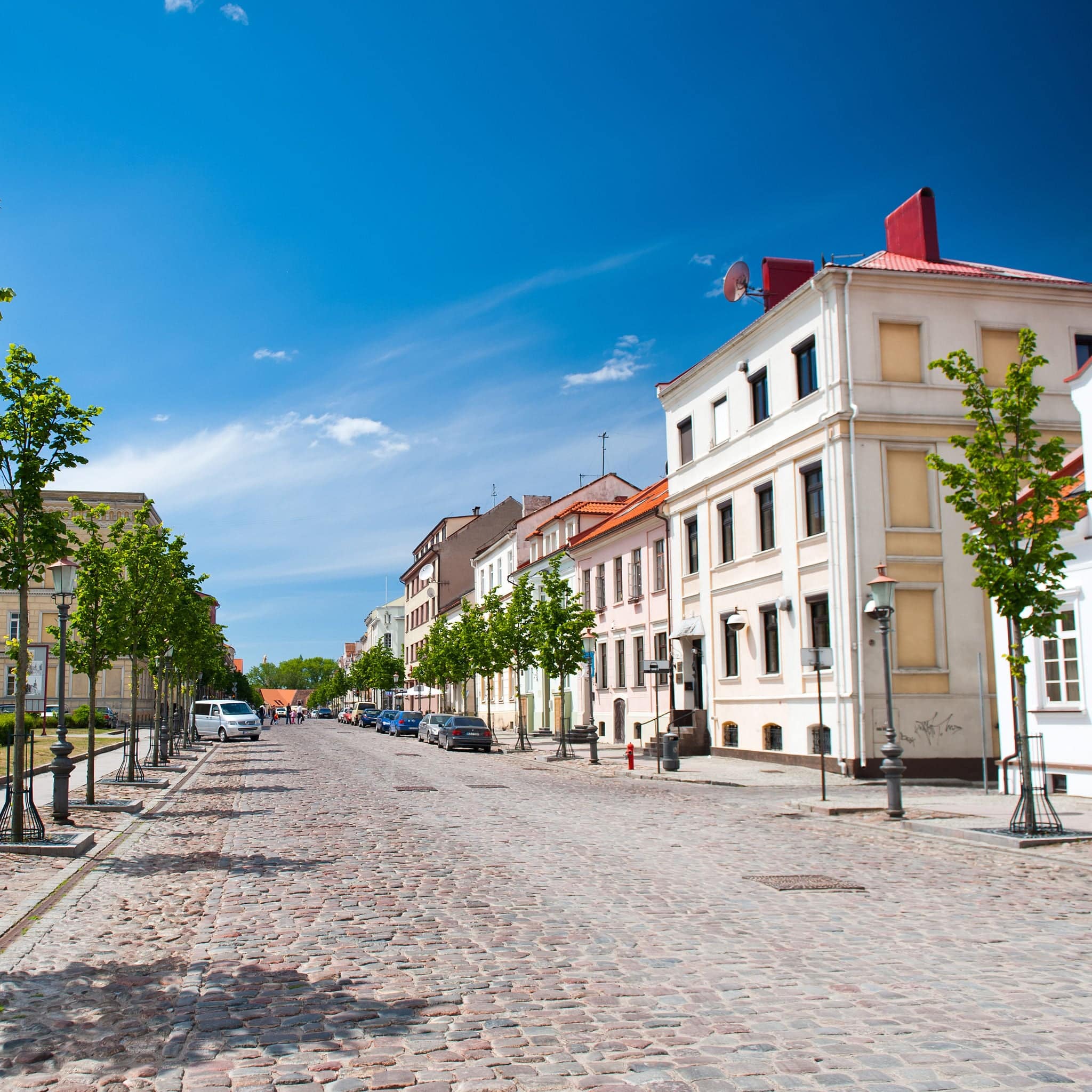 Ciudad antigua de Klaipeda, Lituania. Klaipeda es la tercera ciudad más grande de Lituania.