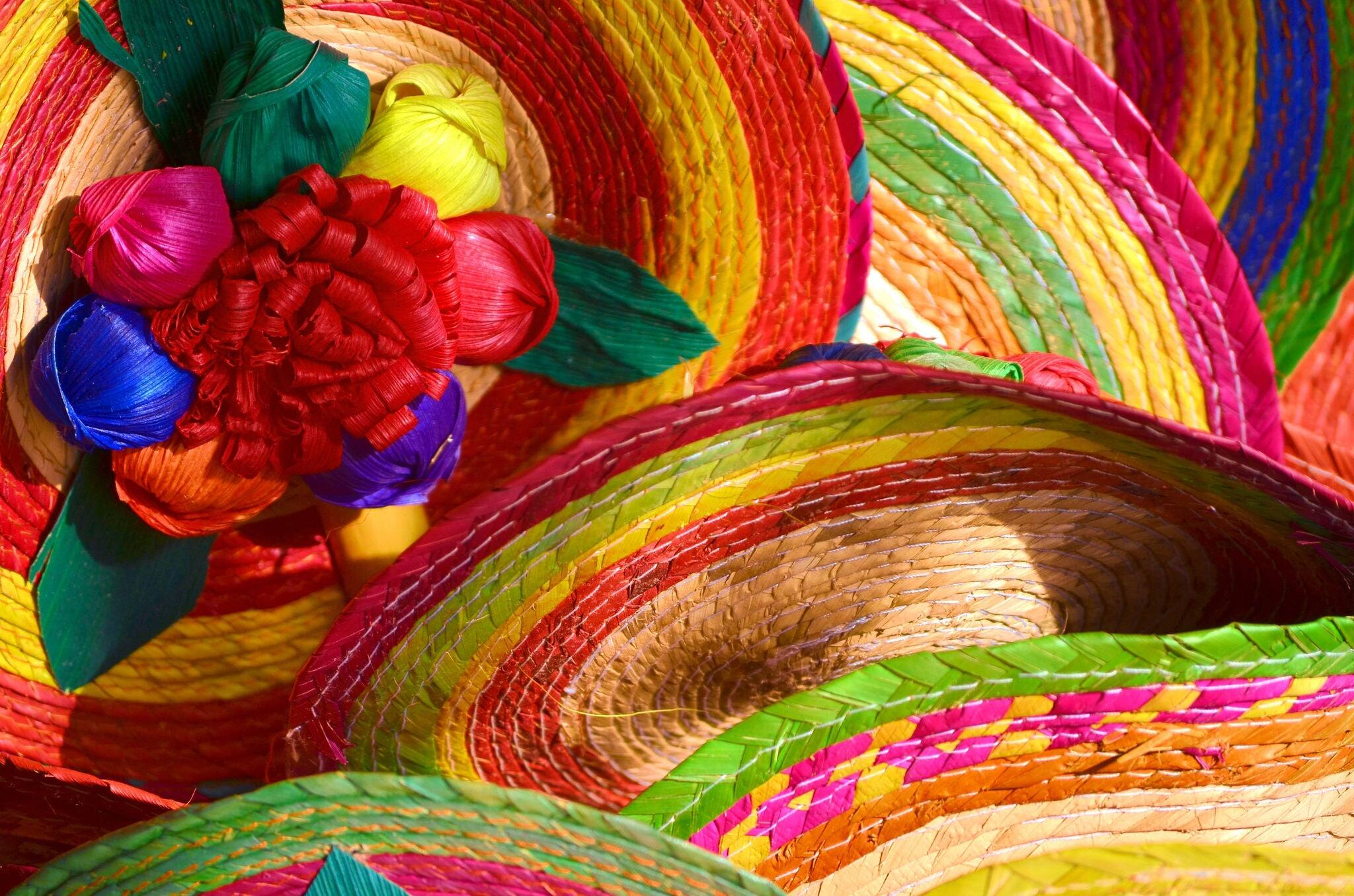 Pile of Mexican sombrero hats