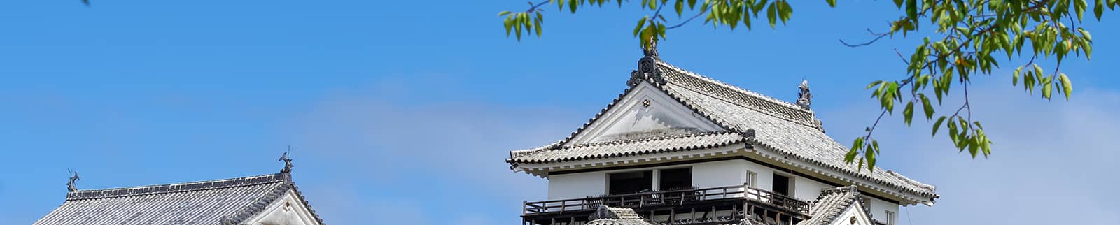 Peaks of Matsuyama Castle, in Matsuyama, Japan.