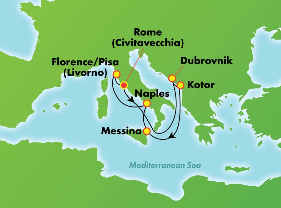 Italia y Croacia: escapada al Mediterráneo desde Roma (Civitavecchia), 7 días Italia y Croacia: escapada al Mediterráneo desde Roma (Civitavecchia), 7 días