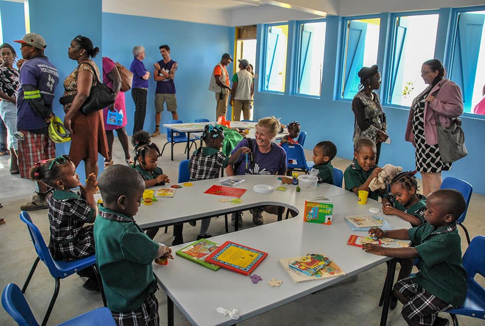 Students and Guests Gather Inside the New Morne Prosper School in Dominica