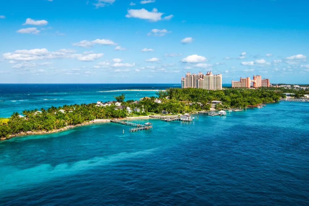 Aerial view of Paradise Island, Nassau, Bahamas