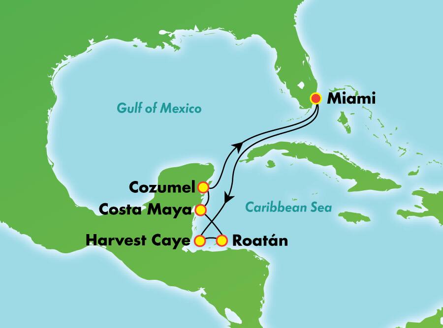 Caribe occidental desde Miami, 7 días Caribe occidental desde Miami, 7 días