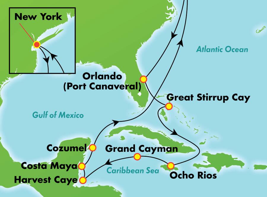 Caribe occidental desde Nueva York, 14 días Caribe occidental desde Nueva York, 14 días