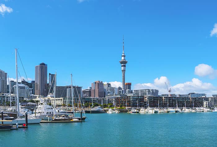 Paquete terrestre en Auckland, antes de tomar el crucero