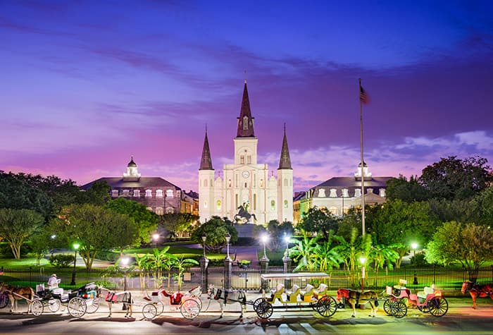 Crucero con paquete terrestre antes de tomar el crucero en Nueva Orleans