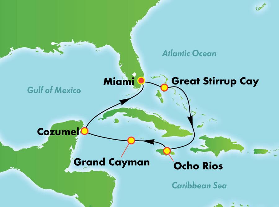 Caribe occidental desde Miami, 7 días Caribe occidental desde Miami, 7 días