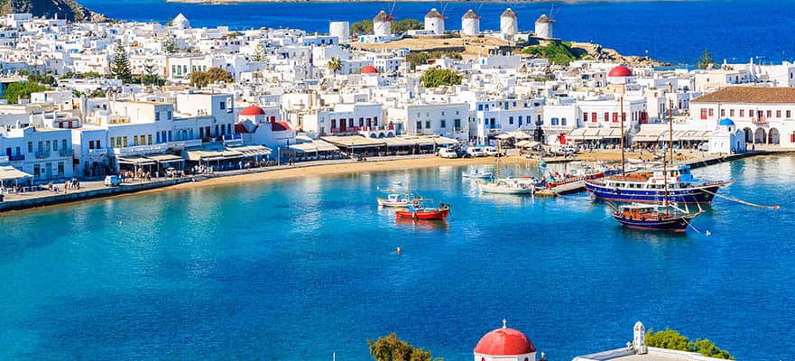 Viaje de ida y vuelta por las islas griegas desde Atenas: Santorini, Míconos y Rodas, 7 días