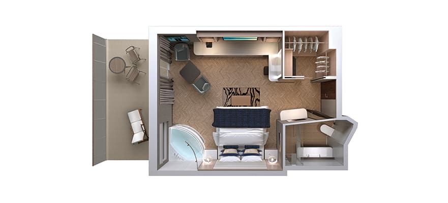 plano de Suite Haven Penthouse con balcón