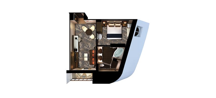 plano de The Haven Penthouse en la proa con balcón