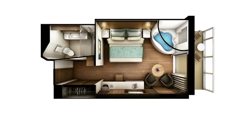 plano de Suite Penthouse The Haven con balcón