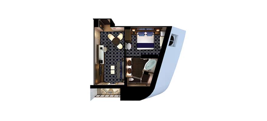 plano de The Haven Penthouse en la proa con balcón