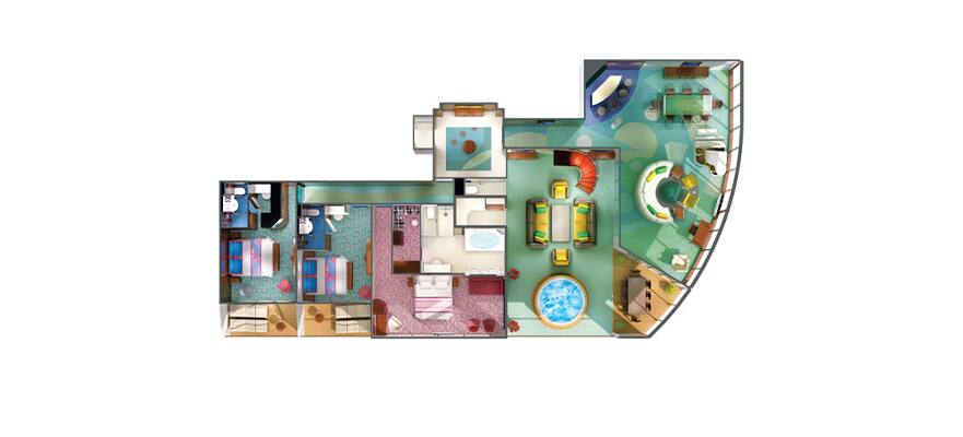plano de The Haven villa con jardín, 3 habitaciones