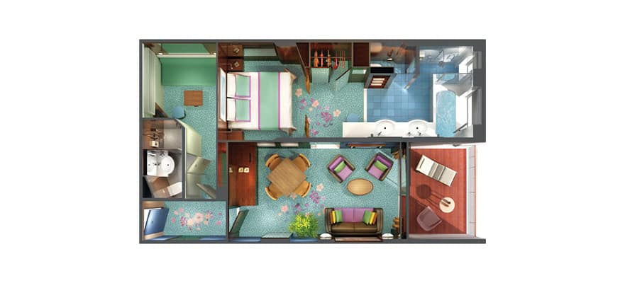 plano de The Haven villa familiar con balcón, 2 habitaciones