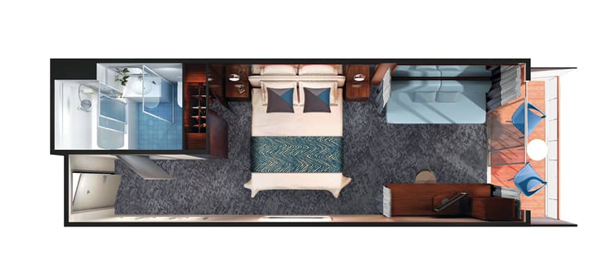 plano de Suite Club con balcón Sail Away 