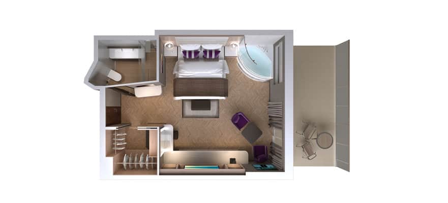 plano de  Suite Haven Penthouse con balcón