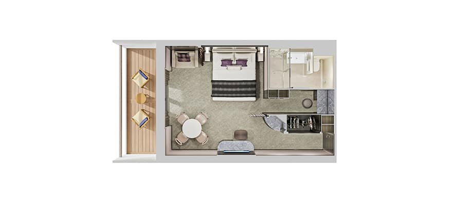 plano de Penthouse en la popa con balcón