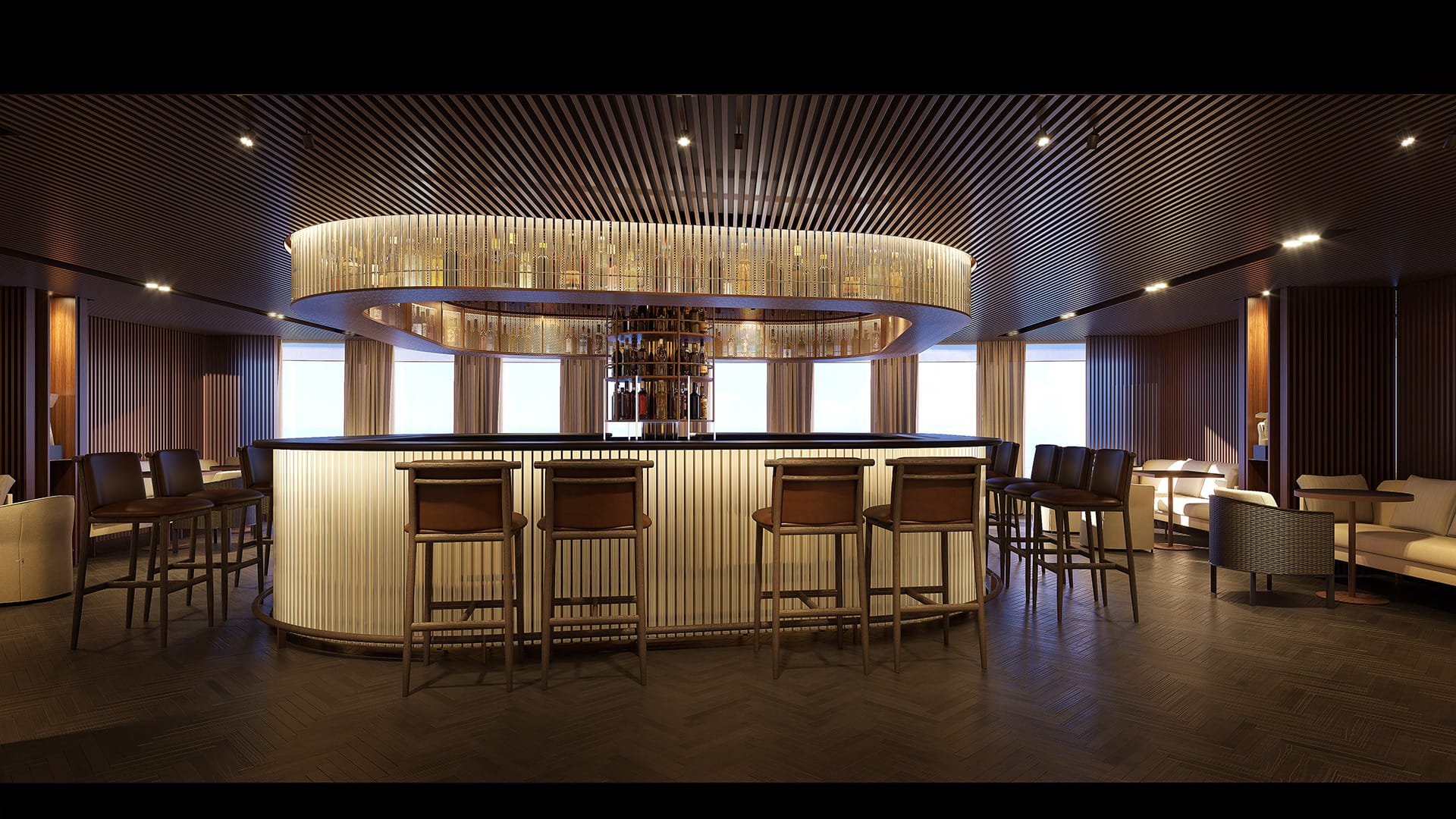 Bar y salón de The Haven