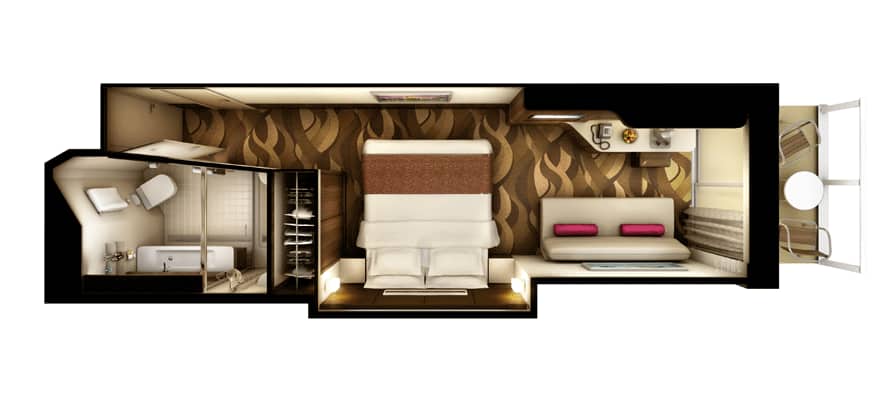 plano de Suite Club con balcón Sail Away 