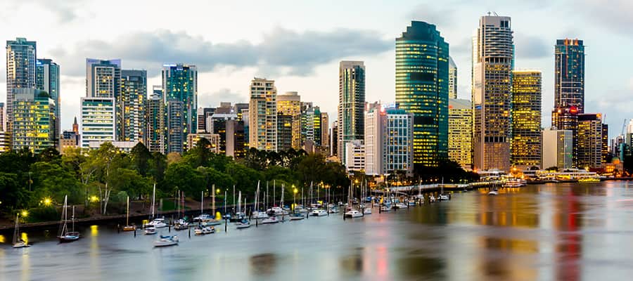 Paisaje urbano desde Kangaroo Point en cruceros a Brisbane