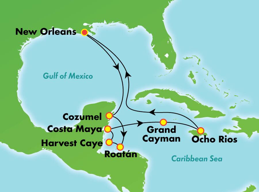 Caribe occidental desde Nueva Orleans, 10 días Caribe occidental desde Nueva Orleans, 10 días