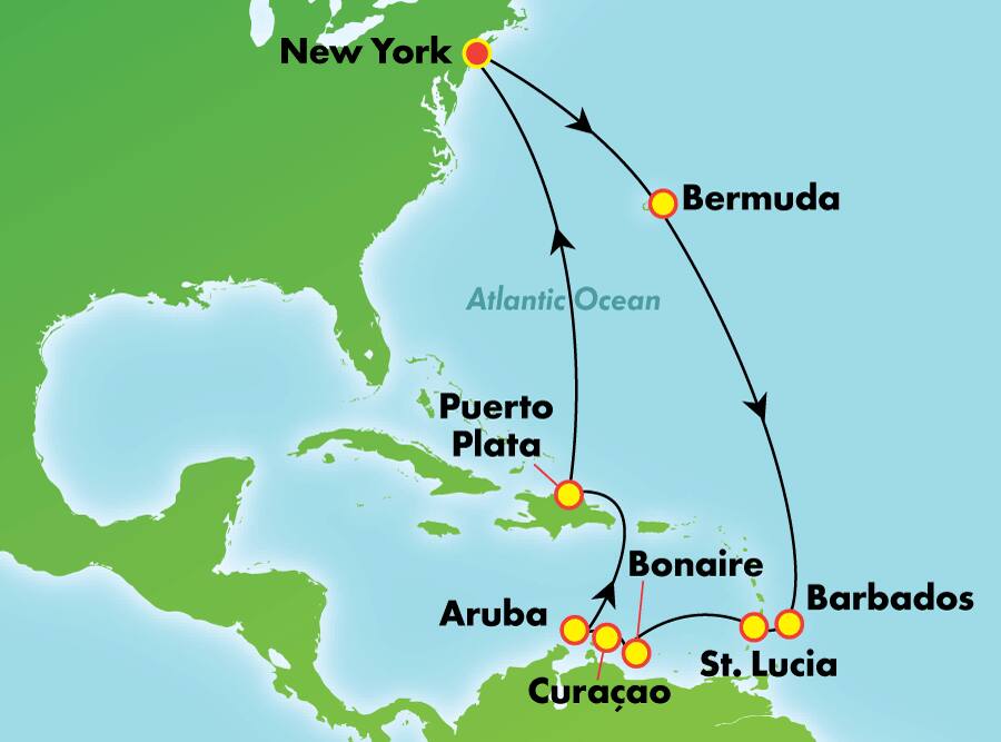 Caribe sur desde Nueva York, 14 días Caribe sur desde Nueva York, 14 días