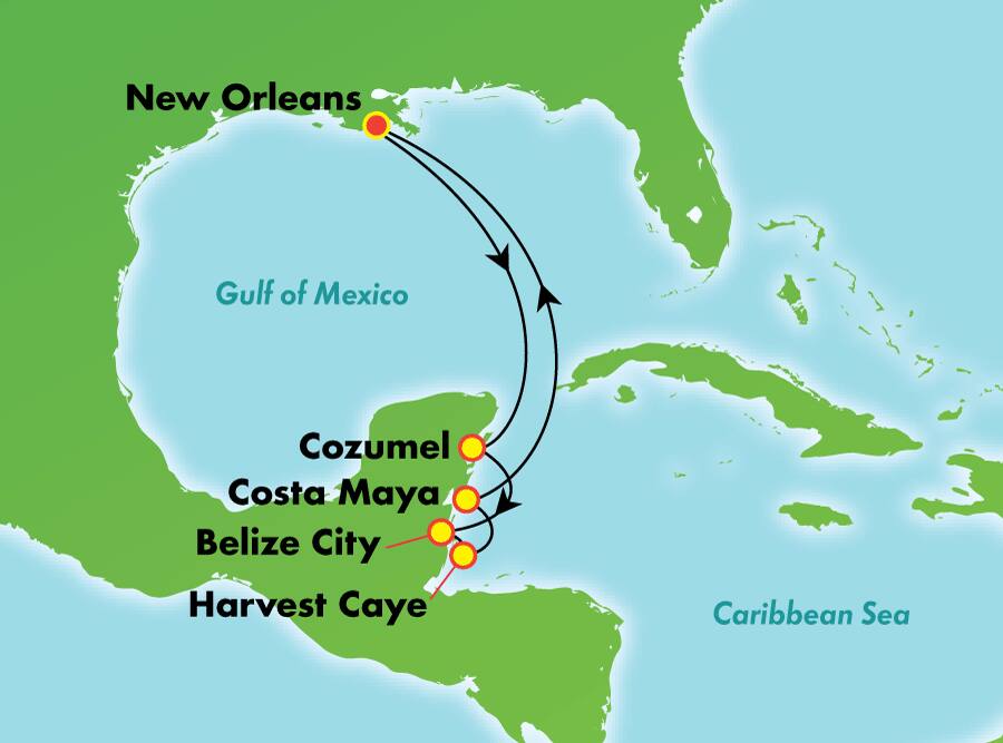 Caribe occidental desde Nueva Orleans, 7 días Caribe occidental desde Nueva Orleans, 7 días