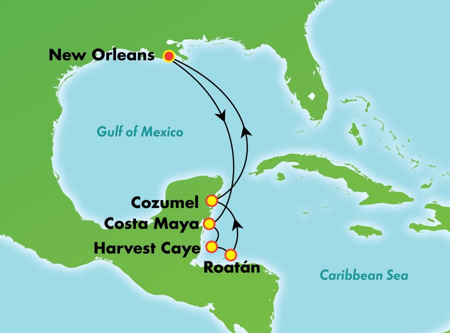 Caribe occidental desde Nueva Orleans, 7 días Caribe occidental desde Nueva Orleans, 7 días