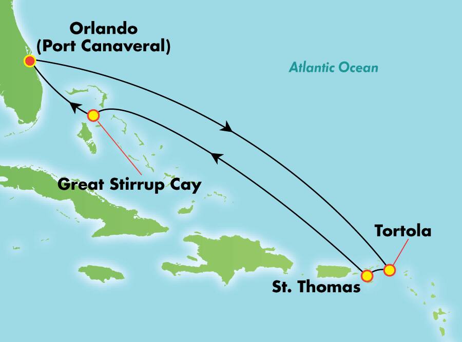 Caribe oriental desde Orlando (Puerto Cañaveral), 7 días Caribe oriental desde Orlando (Puerto Cañaveral), 7 días