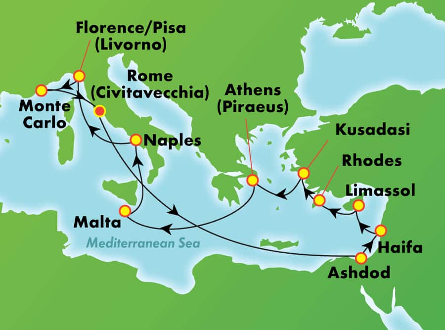 Maravillas del Mediterráneo y Arabia, 15 días: Israel, Grecia e Italia Maravillas del Mediterráneo y Arabia, 15 días: Israel, Grecia e Italia