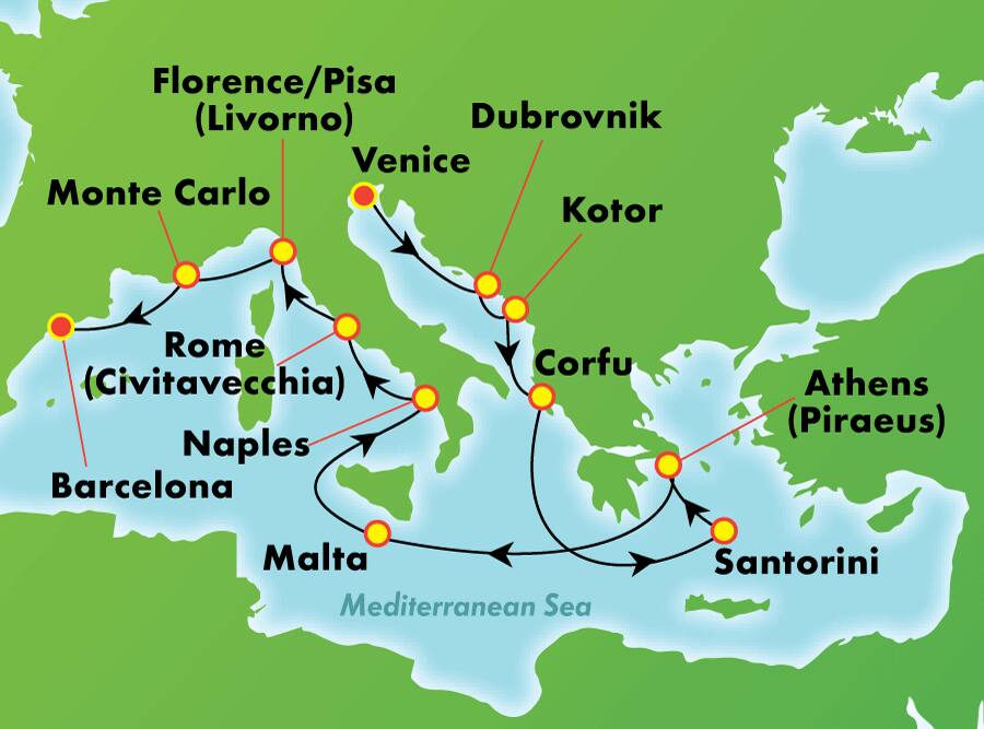 Italia y las islas griegas desde Venecia, 12 días Italia y las islas griegas desde Venecia, 12 días