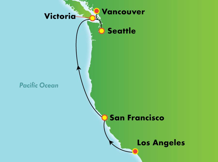 Costa del Pacífico desde Los Ángeles, 6 días Costa del Pacífico desde Los Ángeles, 6 días