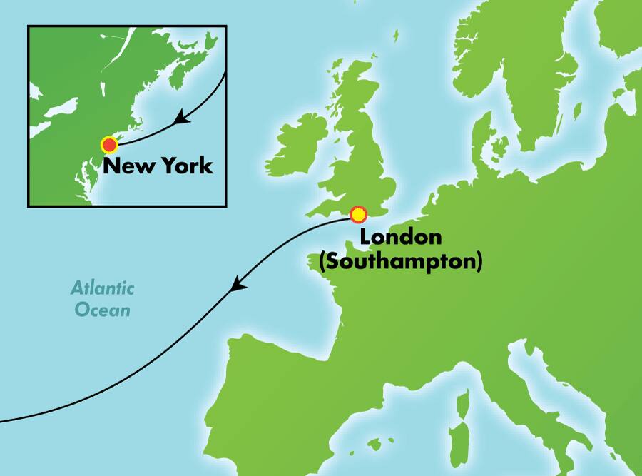 Transatlántico desde Londres (Southampton), 9 días Transatlántico desde Londres (Southampton), 9 días