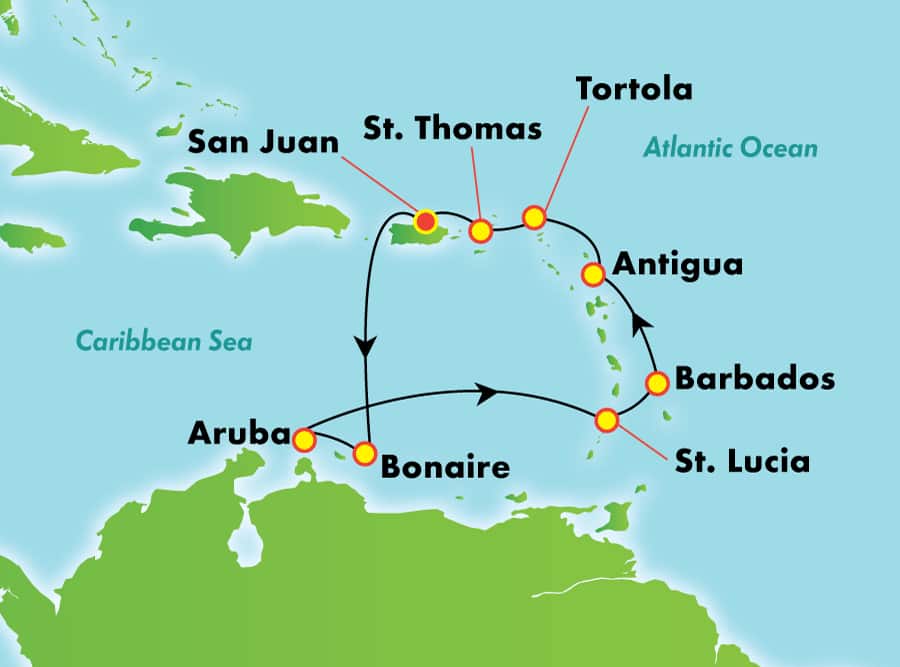 Caribe sur desde San Juan, 10 días Caribe sur desde San Juan, 10 días