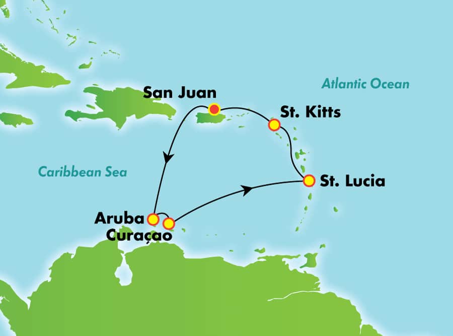 Caribe sur desde San Juan, 7 días Caribe sur desde San Juan, 7 días