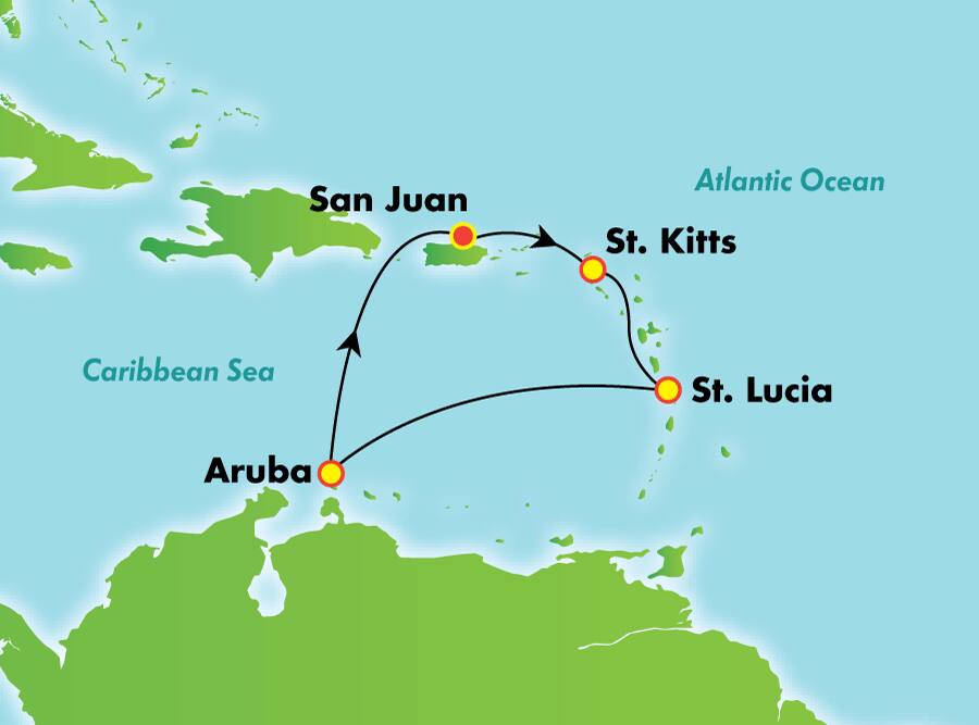 Caribe sur desde San Juan, 7 días Caribe sur desde San Juan, 7 días