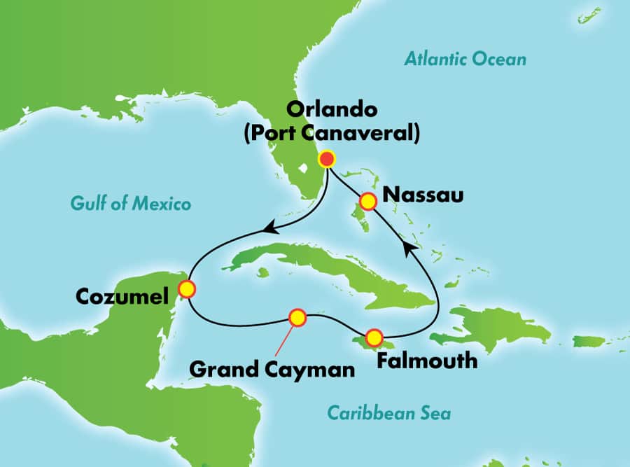 Caribe occidental desde Orlando (Puerto Cañaveral), 7 días Caribe occidental desde Orlando (Puerto Cañaveral), 7 días
