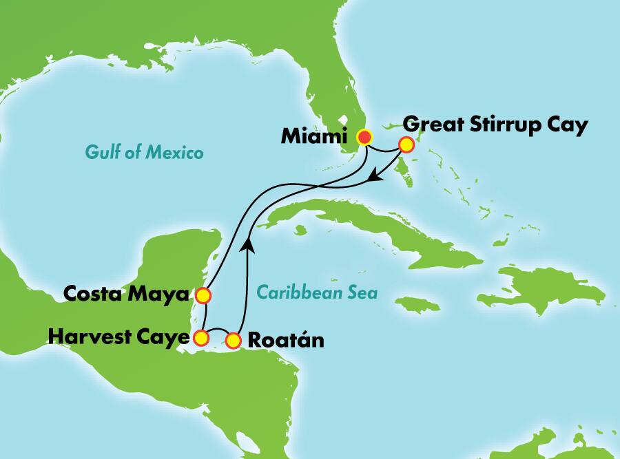 Caribe occidental desde Miami, 7 días Caribe occidental desde Miami, 7 días