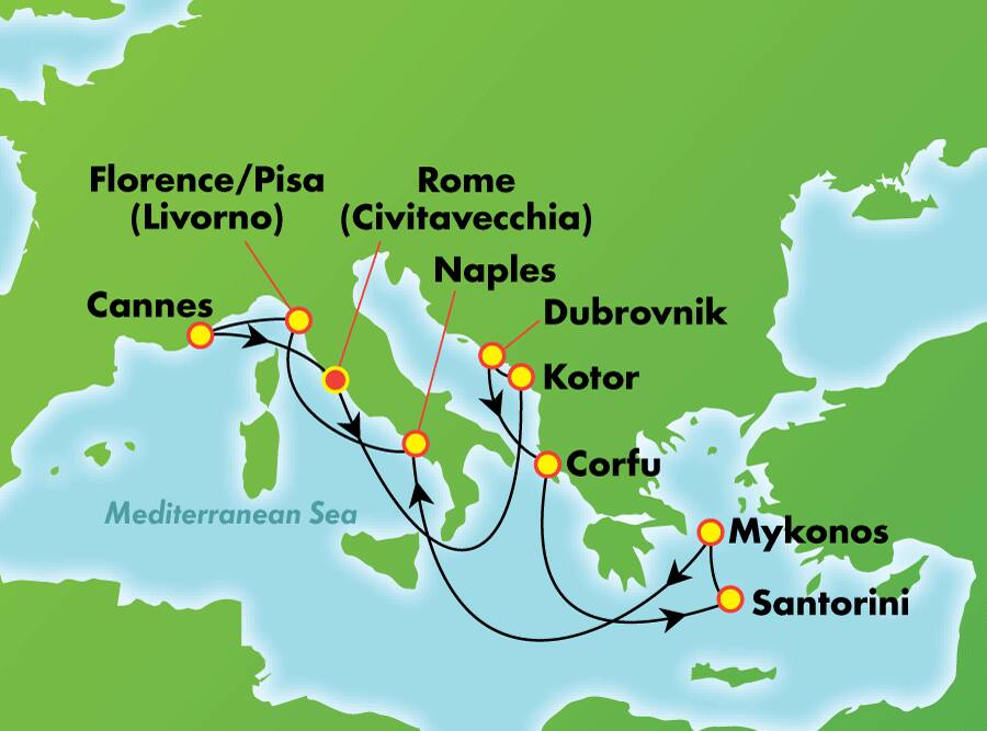 Islas griegas e Italia desde Roma (Civitavecchia), 11 días Islas griegas e Italia desde Roma (Civitavecchia), 11 días