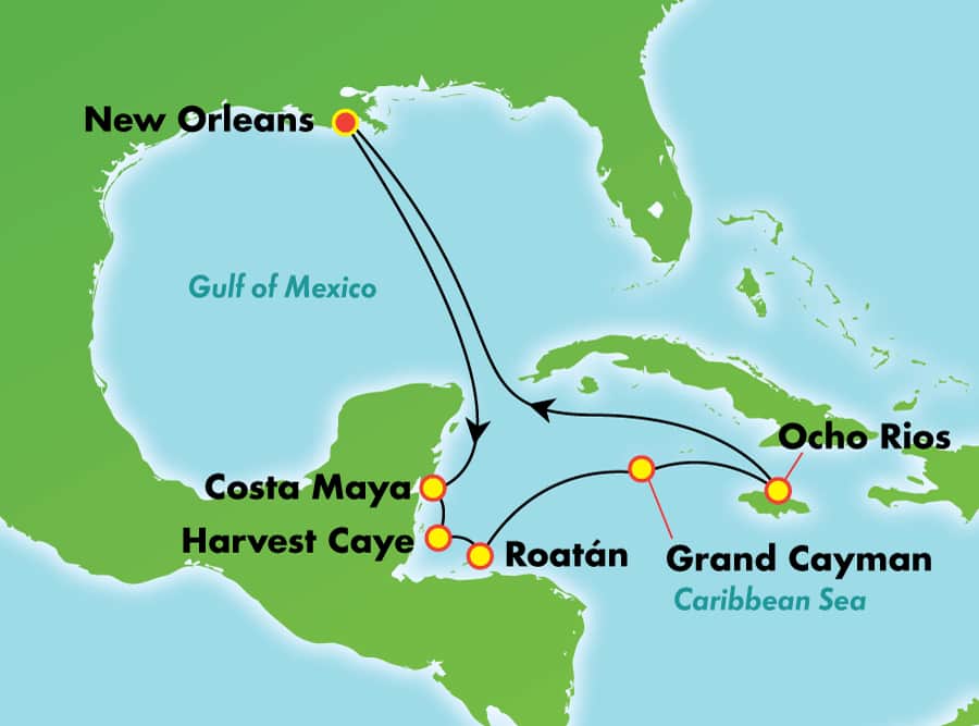 Caribe occidental desde Nueva Orleans, 9 días Caribe occidental desde Nueva Orleans, 9 días