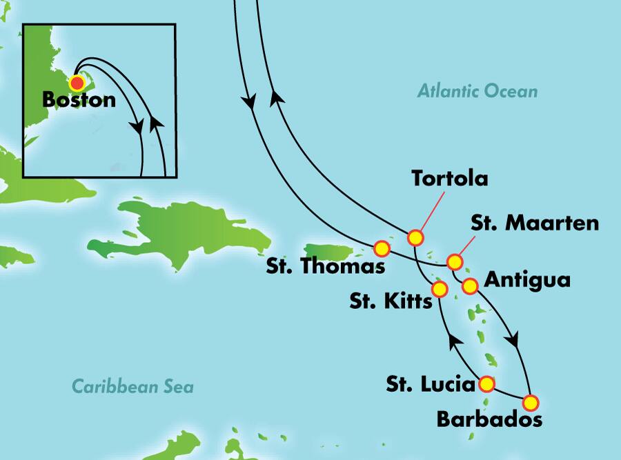 Caribe sur desde Boston, 14 días Caribe sur desde Boston, 14 días