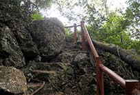 Climbing the mountain at Cat ba island