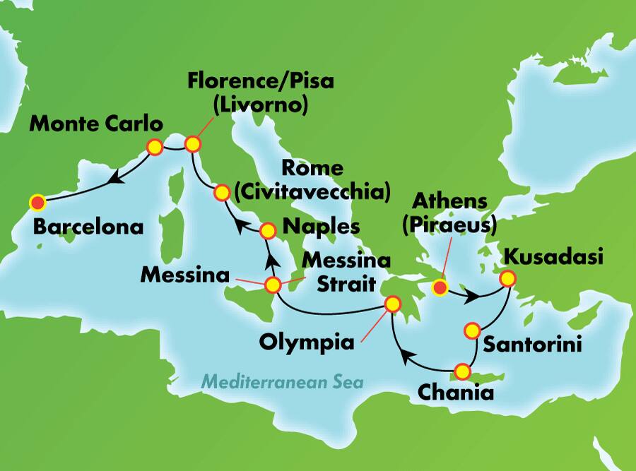 Islas griegas e Italia desde Atenas (El Pireo), 10 días Islas griegas e Italia desde Atenas (El Pireo), 10 días
