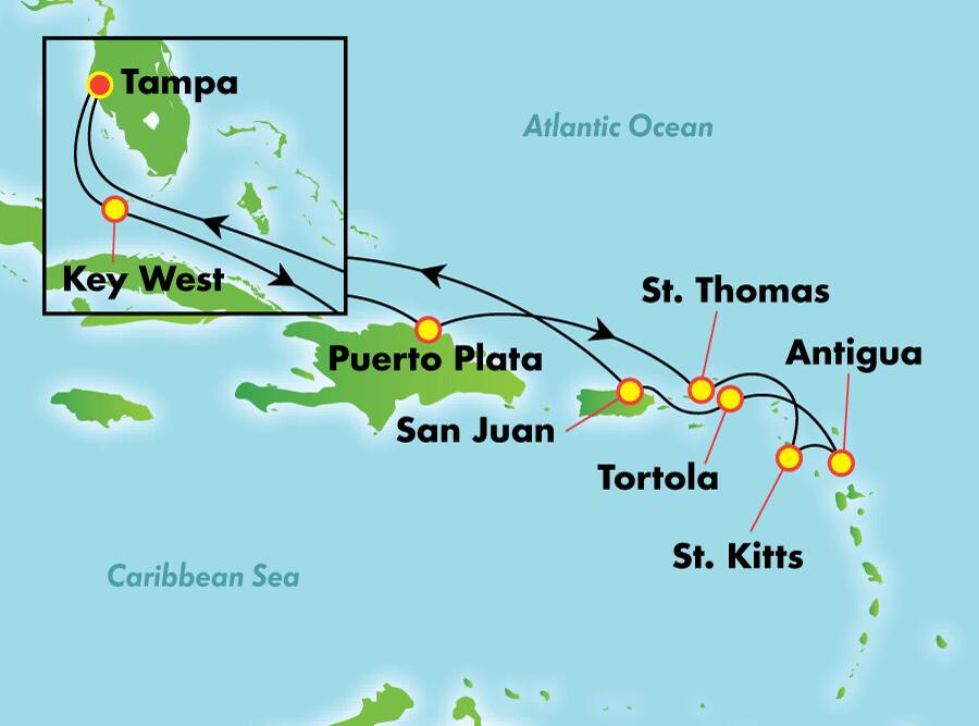 Caribe sur desde Tampa, 13 días Caribe sur desde Tampa, 13 días