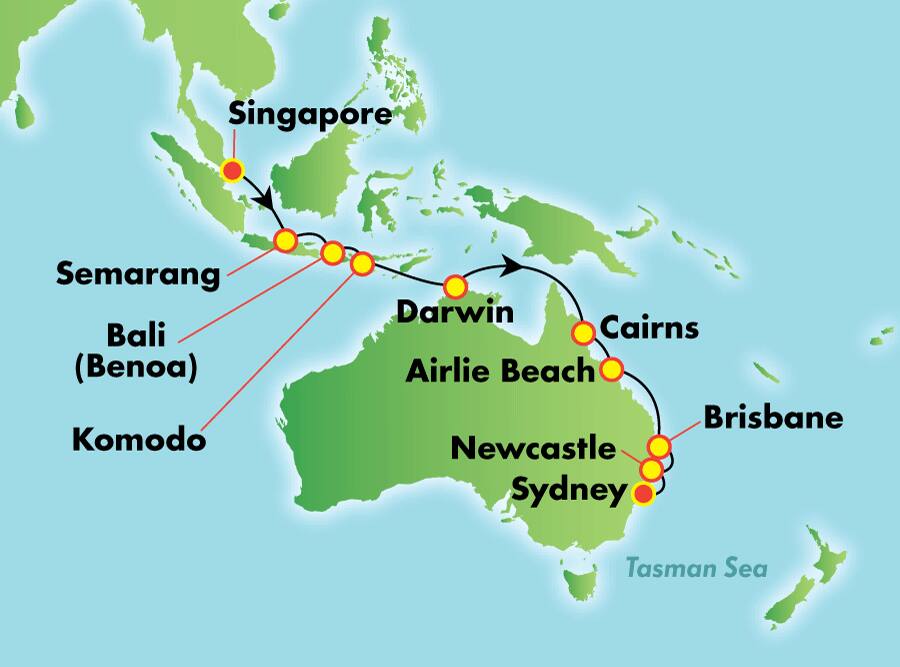 Viaje al sur desde Singapur, 19 días Viaje al sur desde Singapur, 19 días