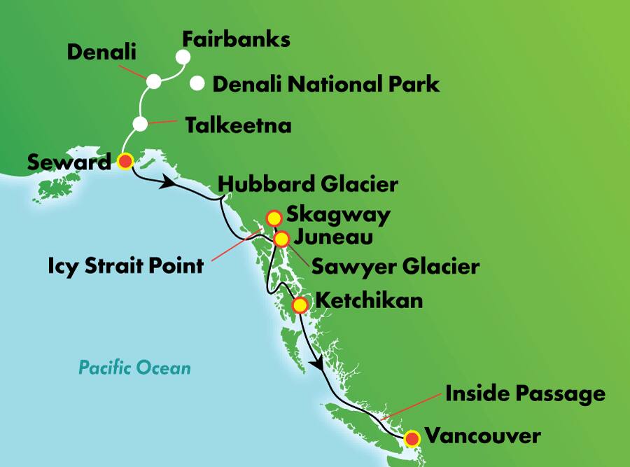 Explora Denali/Talkeetna, 13 días - Tour en crucero hacia el sur Explora Denali/Talkeetna, 13 días - Tour en crucero hacia el sur
