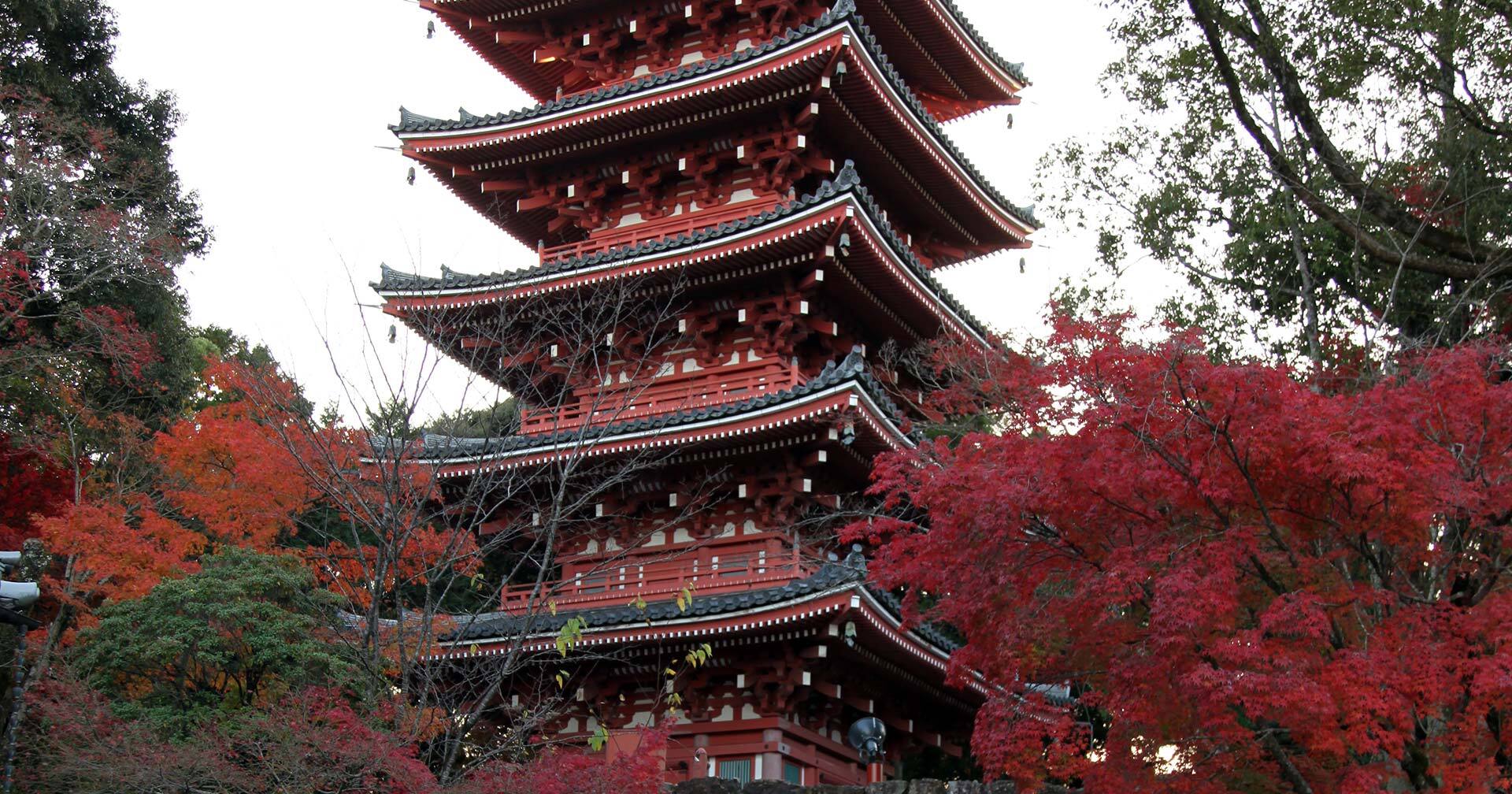 Templo y jardines hermosos