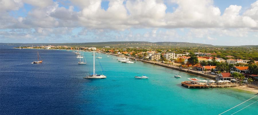 Vista aérea de Bonaire en tu crucero por el Caribe