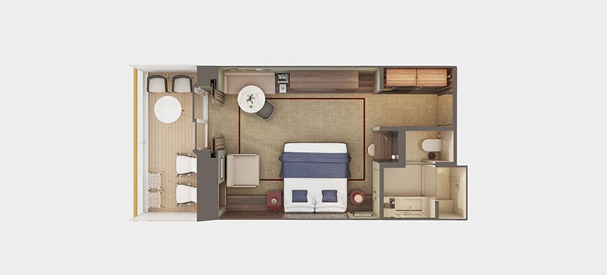 plano de The Haven Penthouse con balcón