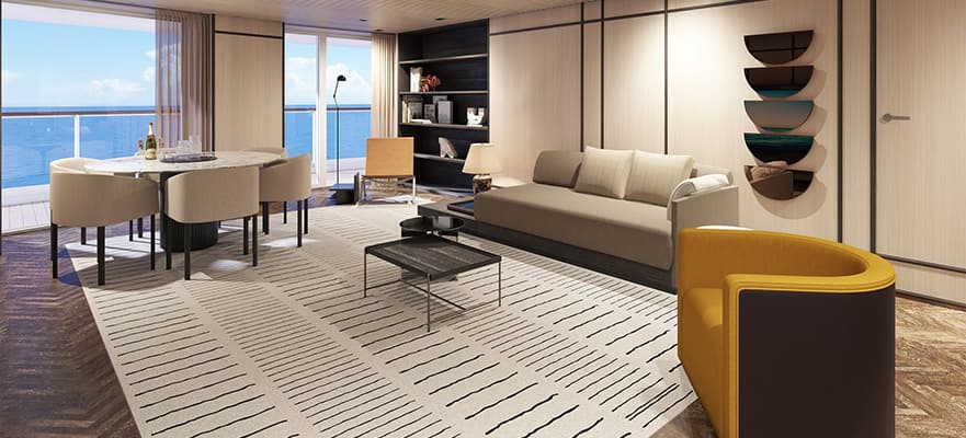 plano de The Haven's Premier Owner's Suite  con balcón grande